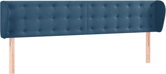 vidaXL-Hoofdbord-met-randen-163x23x78/88-cm-fluweel-donkerblauw
