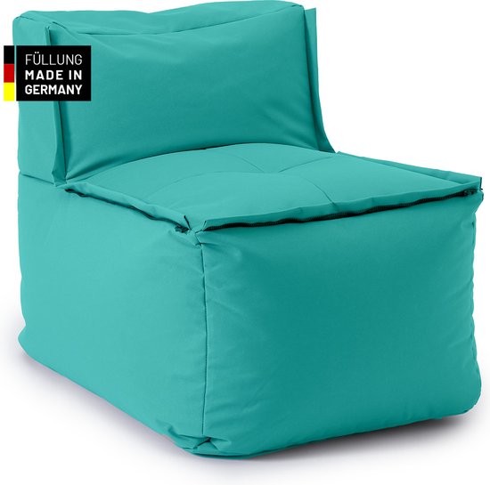 Canapé pouf central LUMALAND - Combinable avec système modulable - 200 L - Turquoise