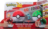 Pokémon Surprise Attack Game Chimchar with Poké Ball vs. Wynaut with Friend Ball