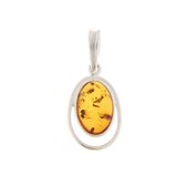 SilverGems Pendentif en argent avec pierre précieuse d'ambre en forme de larme