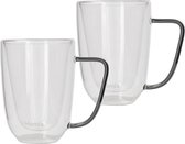 HOMLA Cembra dubbelwandig glas - set van 2 mokken - voor koffie thee latte macchiato cappuccino - vaatwasmachinebestendig hoogte 11 cm hoog 0,25 l inhoud