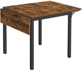 VASAGLE Table à manger, table de cuisine pliante pour 2-4 personnes, pour les petits espaces, vintage marron-noir KDT077B01