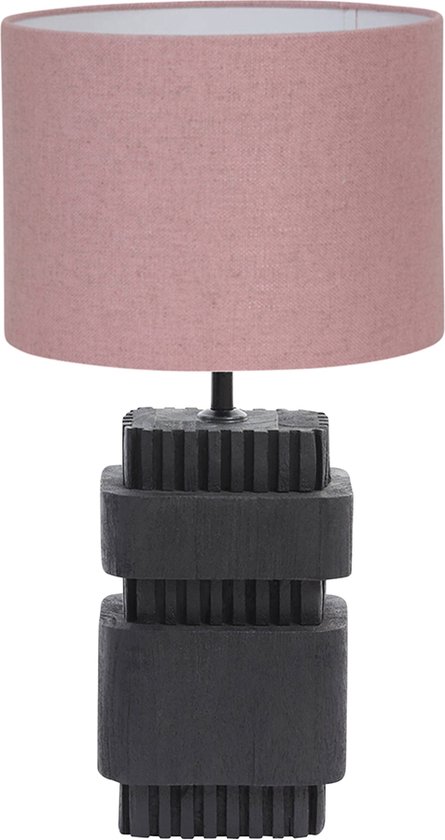 Light and Living tafellamp - roze - hout - SS102618