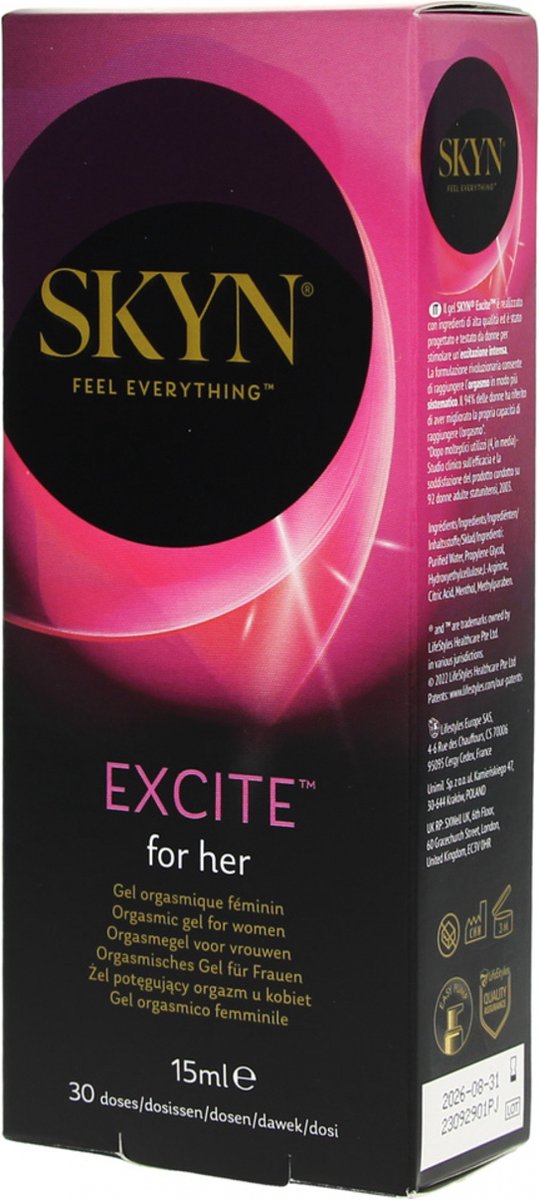 Unimil - Skyn Feel Everything Excite Gel Amplifying Orgasm At Woman 15Ml