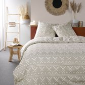 Beddengoed voor tweepersoonsbed met zonnige print COLOMB - Beige - 220x240 cm