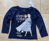 Disney Frozen Shirt - Lange Mouw - Donkerblauw - Maat 104