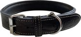 Lavida Home - Honden Halsband -Luxe leren Halsband- Handgemaakt - Zwart - Halsband - Hoge Kwaliteit - Verstelbaar -XL- ( 45- 63 cm )x 3cm