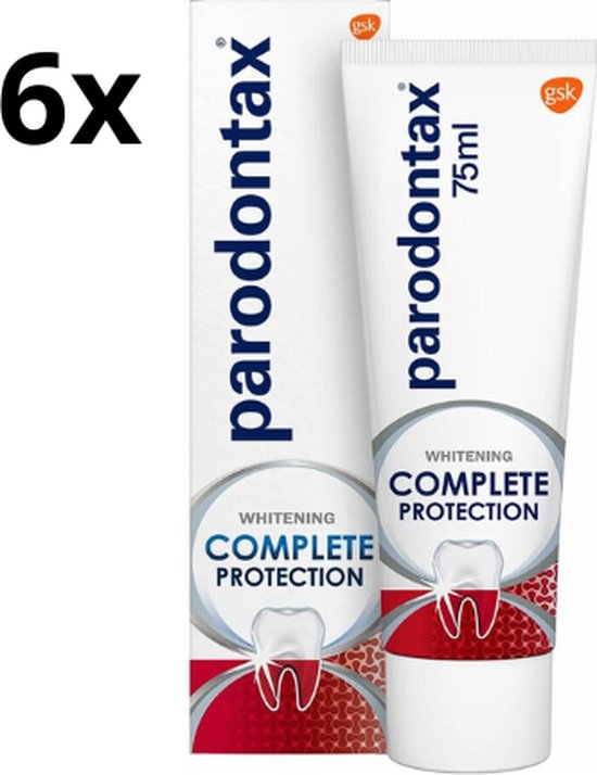 Parodontax Complete Protection Whitening tandpasta tube en doosje, 75ml.
