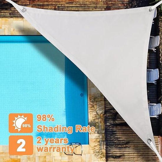 Relaxdays schaduwdoek vierkant, waterafstotend, uv bestendig, met