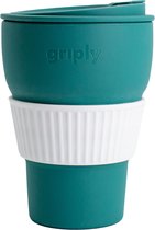 Griply to go - Tasse à café pliable en silicone avec anneau - Vert foncé - 470ml
