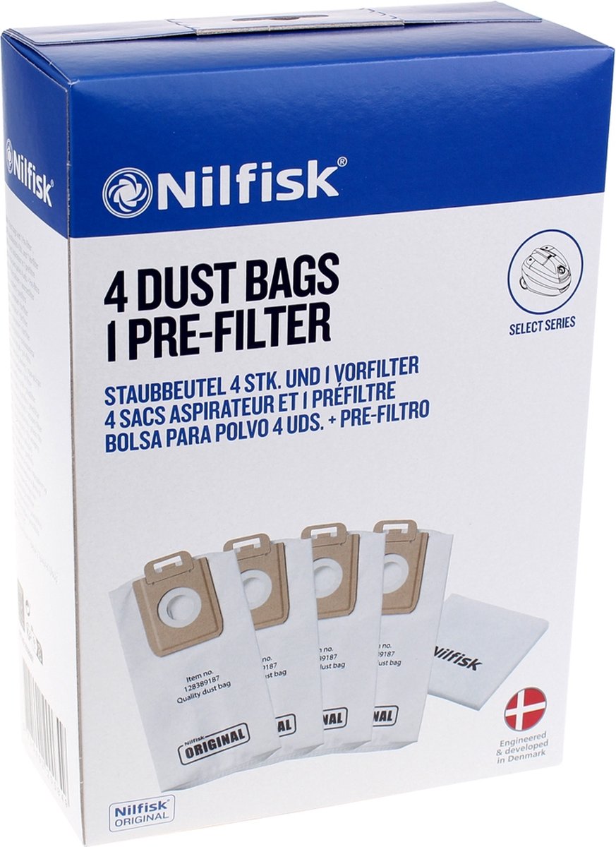 Nilfisk Bolsas Select (128389187) - Pack 4 bolsas - Electromax