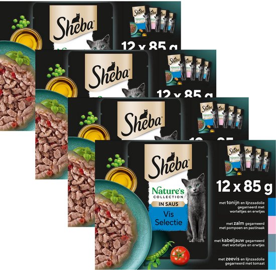 Sheba Kattenvoer - Nature's Collection - Vis Selectie in Saus - 48x85g
