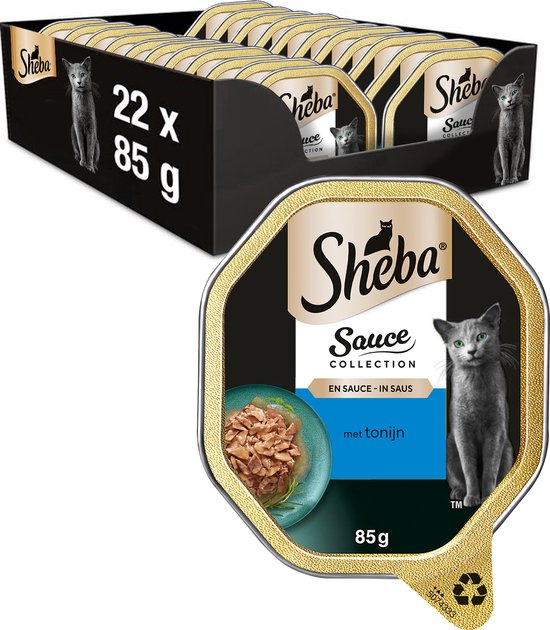 Sheba Kattenvoer - Sauce Collection - Tonijn - Kuipjes - 22x85g