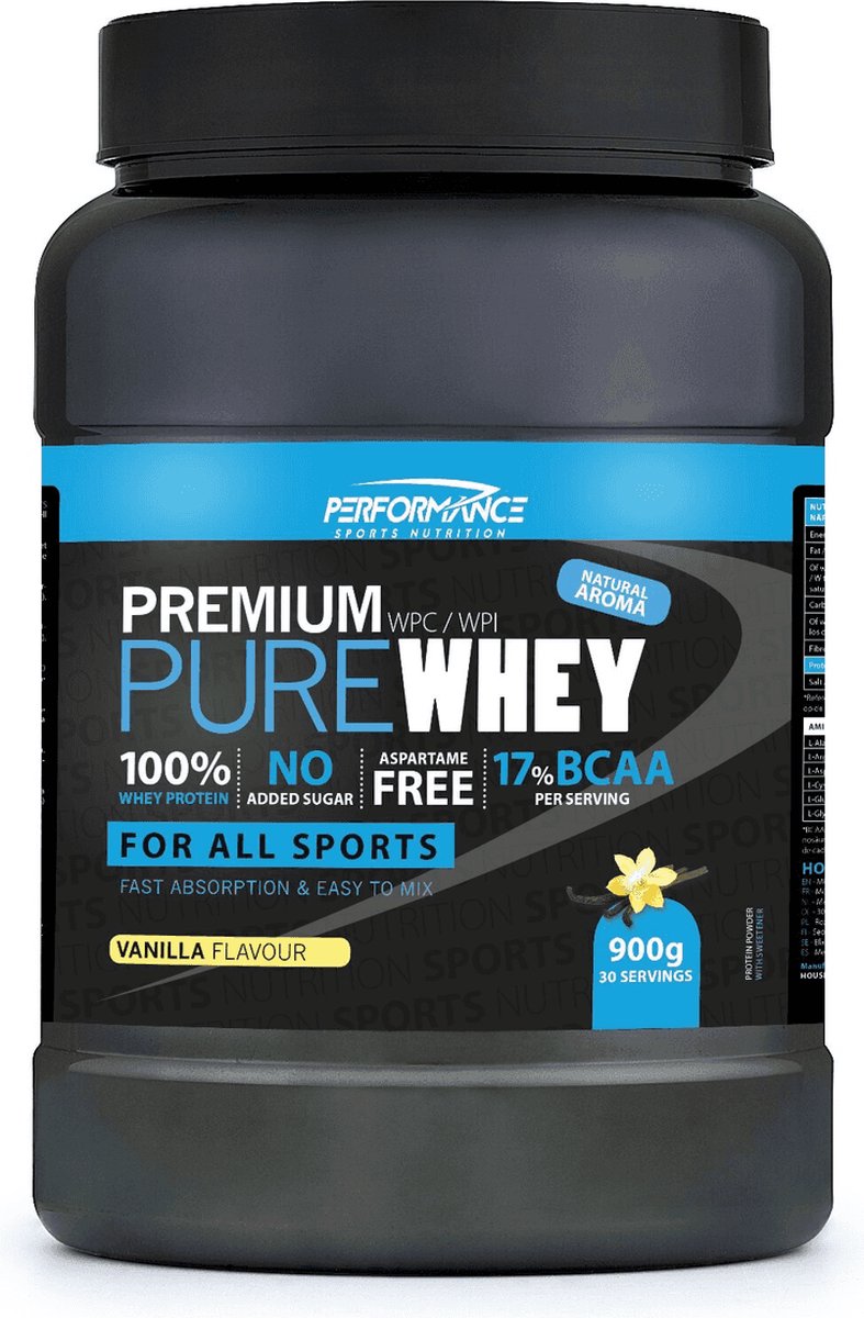 Goedkoopste Pure Whey (Vanilla - 900 gram) - Performance - Whey Protein - Eiwitpoeder - Eiwitshake - Proteine poeder - 30 shakes