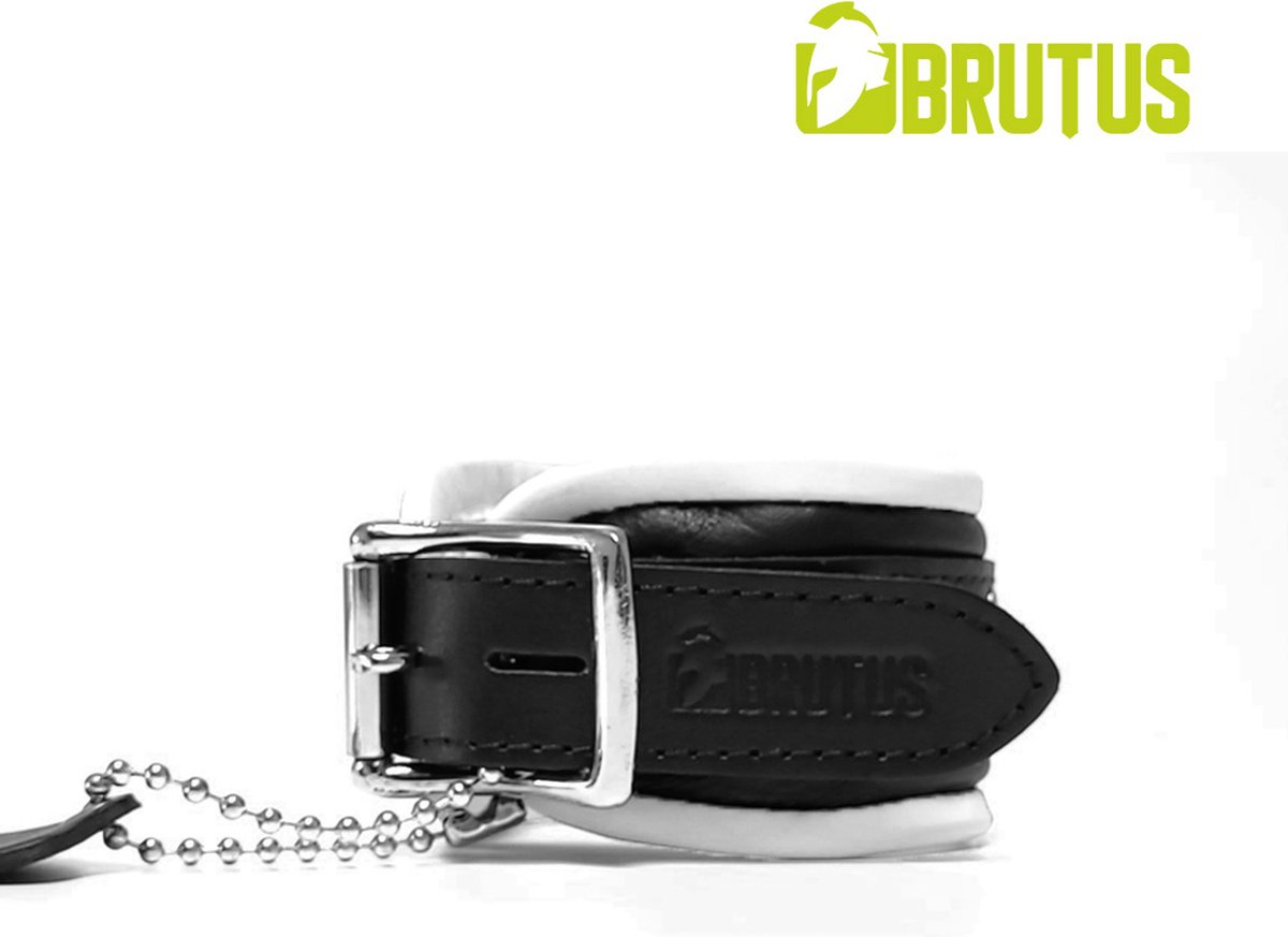 Goedkoopste BRUTUS LEATHER - Leren Enkelboeien- Zwart/Wit