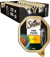 Sheba Kattenvoer Mini Filets - Adult - Natvoer - Kip en Kalkoen in Saus - kuipjes 22 x 85g