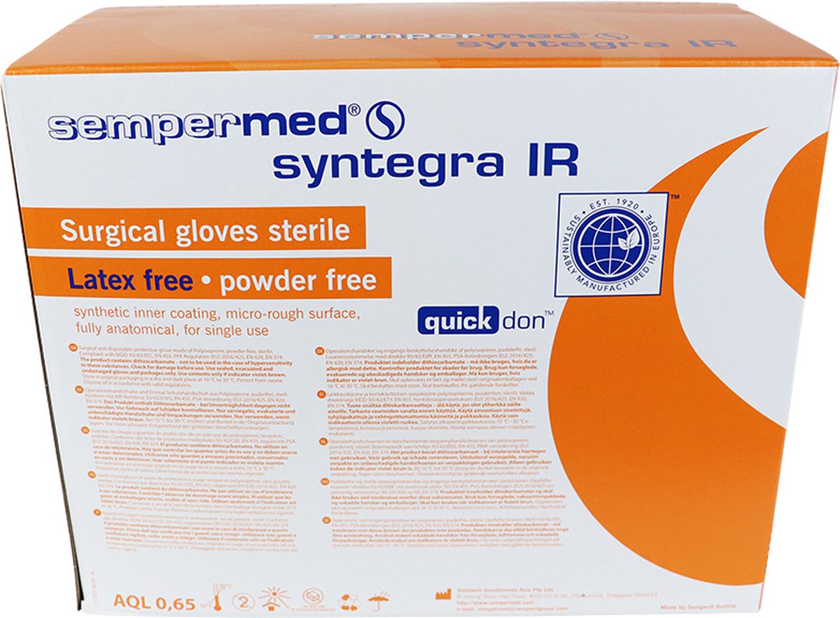 Goedkoopste Sempermed Syntegra IR 8.0 polyis - 50pr OK handsch