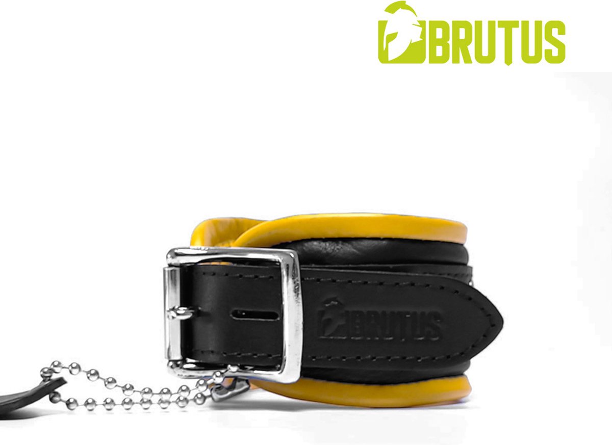 Goedkoopste BRUTUS LEATHER - Leren Enkelboeien- Zwart/Geel