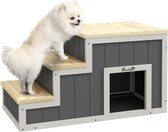 PawHut Haustiertreppe mit kleiner Hundehütte im Inneren D06-197V00