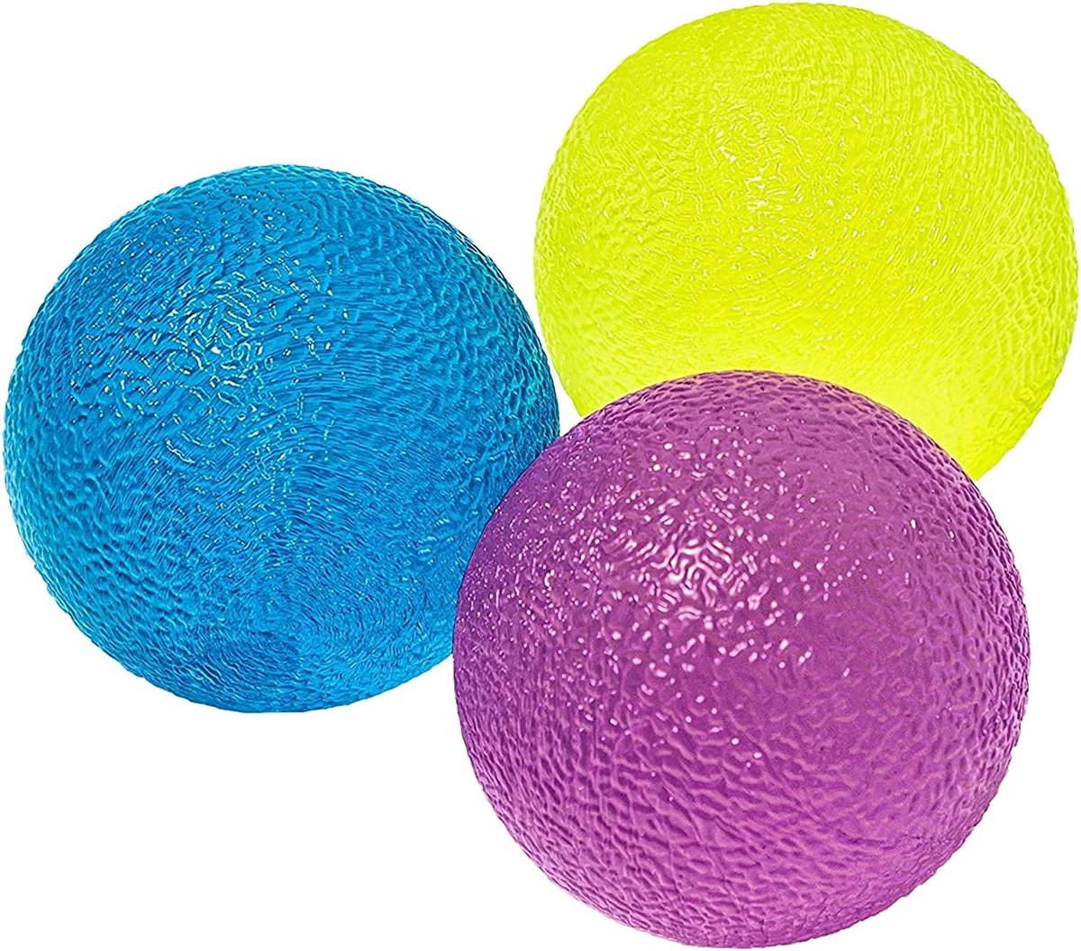 Handtherapieballen, set van 3, vinger-, pols-, artrose-training, handoefenballen, handtherapie, oefenballen, siliconen vingerversterkingsmiddel, verlicht stress (meerkleurig)