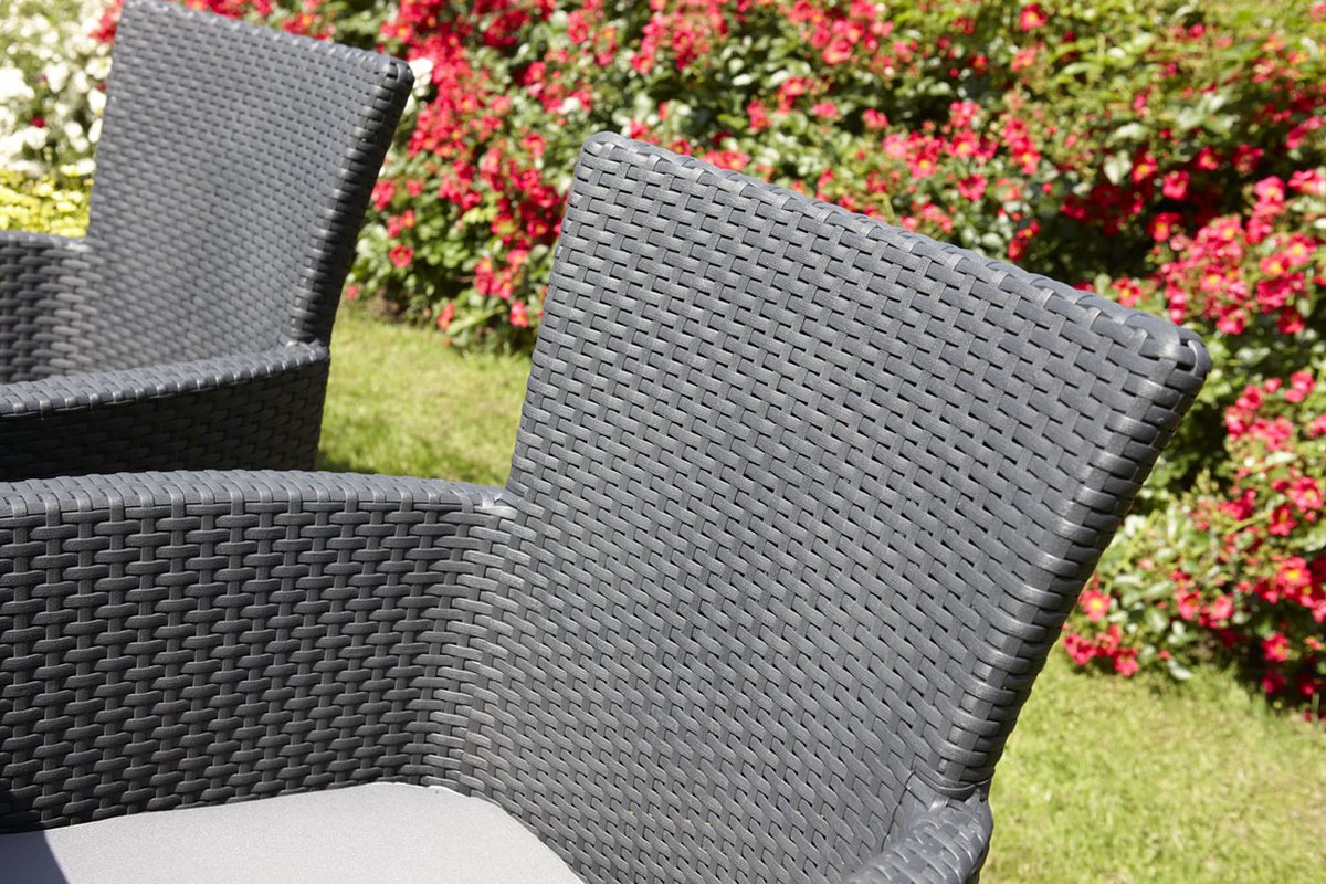 Allibert Iowa Tuinstoel - 2 stuks - 62x60x89cm - Grafiet thumbnail 4