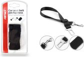 AMiO Honden / Huisdier Riem Autogordel Verstelbaar met Clip voor Riem Zwart [Honden - Katten - Konijn - Wezel]