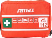 AMiO EHBO-Doos Mini B - Compacte Veiligheidsset voor Auto/Motor met Handige Bevestiging Rood