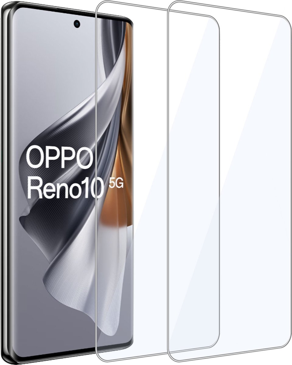2x Geschikt voor OPPO Reno 10 / 10 Pro - Screenprotector - Beschermglas - GuardCover