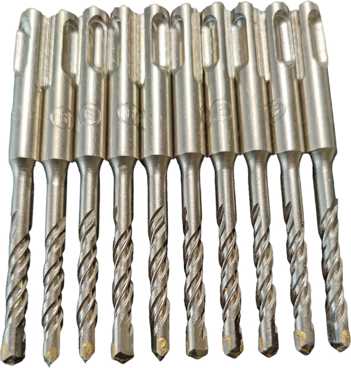 Rodia hamerboor - 10 stuks SDS plus Boor - 6mm - L 100mm - NL 50mm - 2 snijder