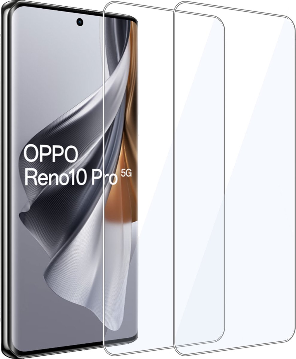 2x Geschikt voor OPPO Reno 10 / 10 Pro - Screenprotector - Beschermglas - GuardCover