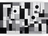 Abstrait noir et blanc - Peintures abstraction toile - Peinture sur toile noir et blanc - Décoration murale chambre d'enfant - Peinture sur Décoration murale salon - 90 x 60 cm 18mm