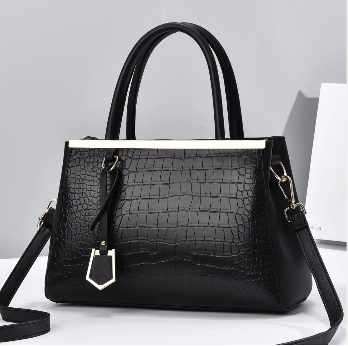 N3 Collecties Mode Luxe PU lederen handtassen Schouder Crossbody en handtassen voor dames-Zwart