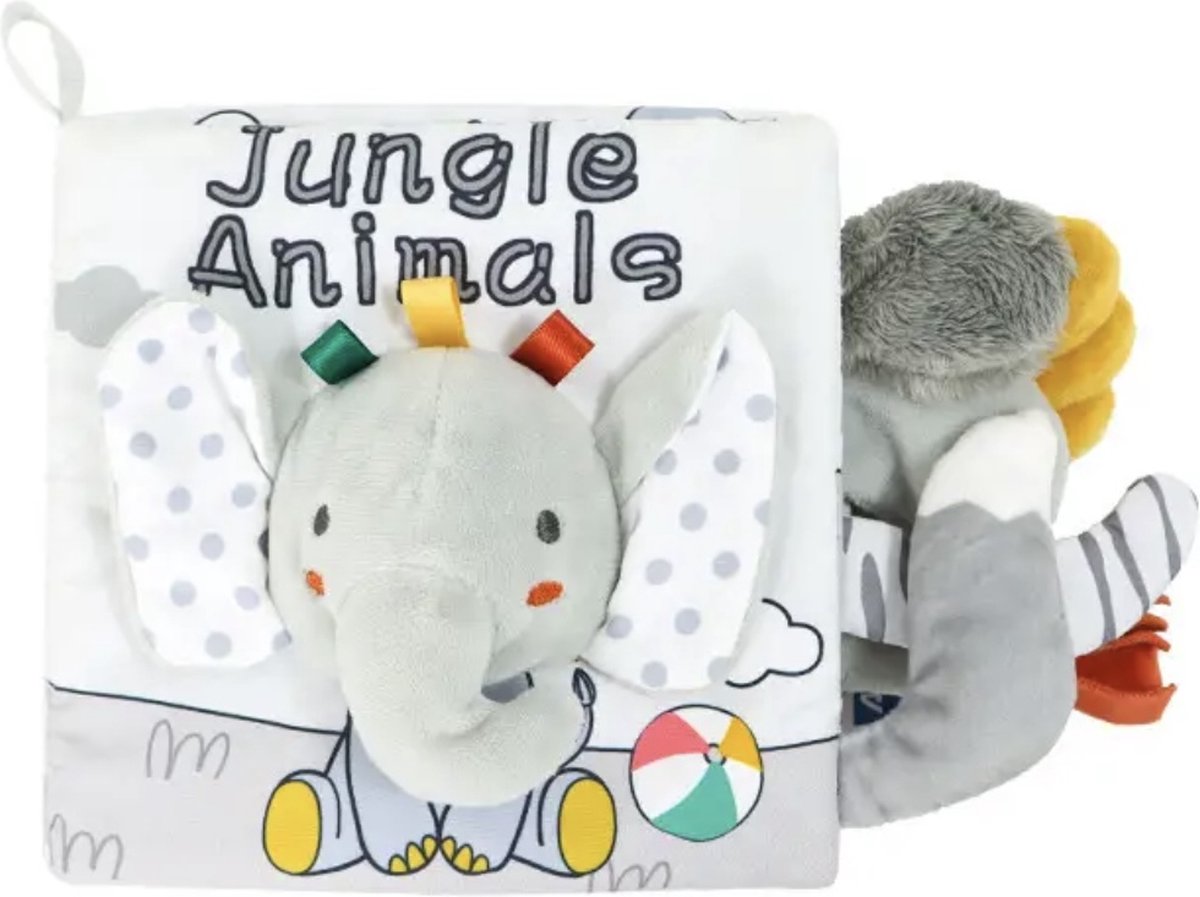 KimDo - Zachte baby Boek - Jungle dieren - 3D - Boeken - Kinder - Speelgoed - Peuter - Kraamcadeau jongen meisje