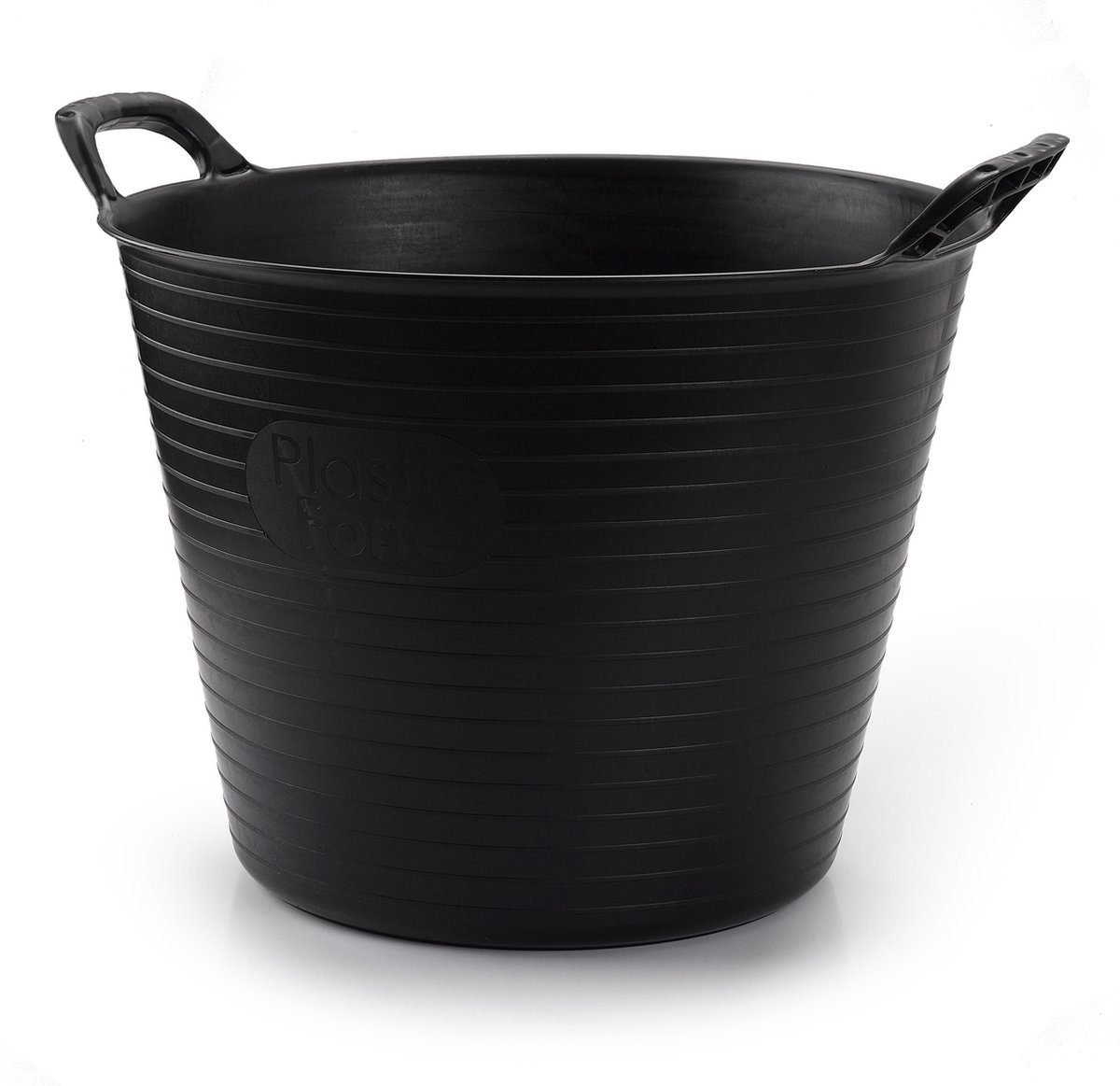 Goedkoopste Plasticforte flexibele emmer/kuip - zwart - kunststof - rond - 25 liter - 42 x 38 x 33 cm - wasmanden - tuinafval - speelgoed