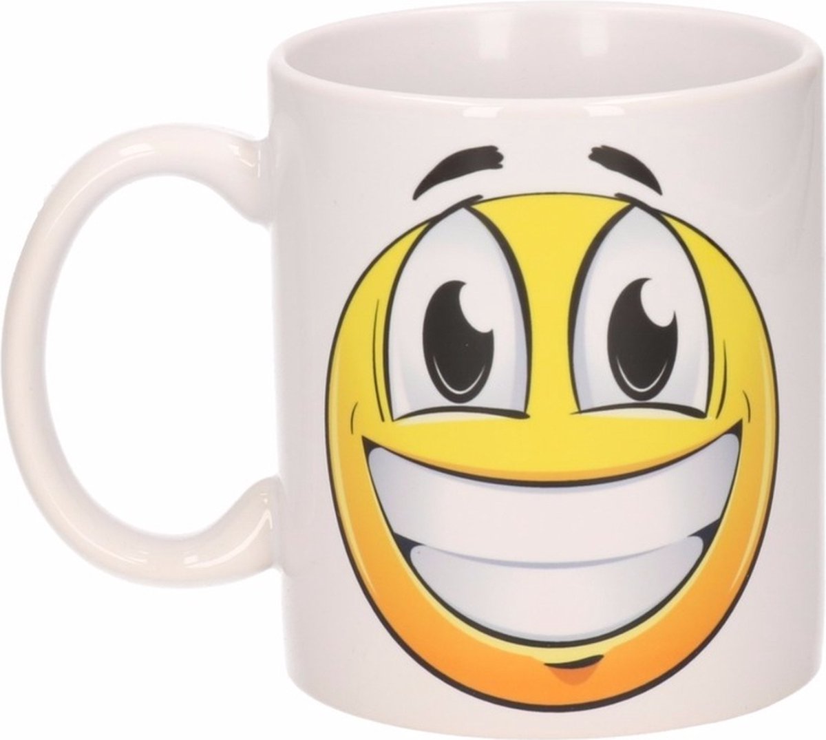 Koffie mok - smile emoticon lachend - 300 ml - keramiek - beker