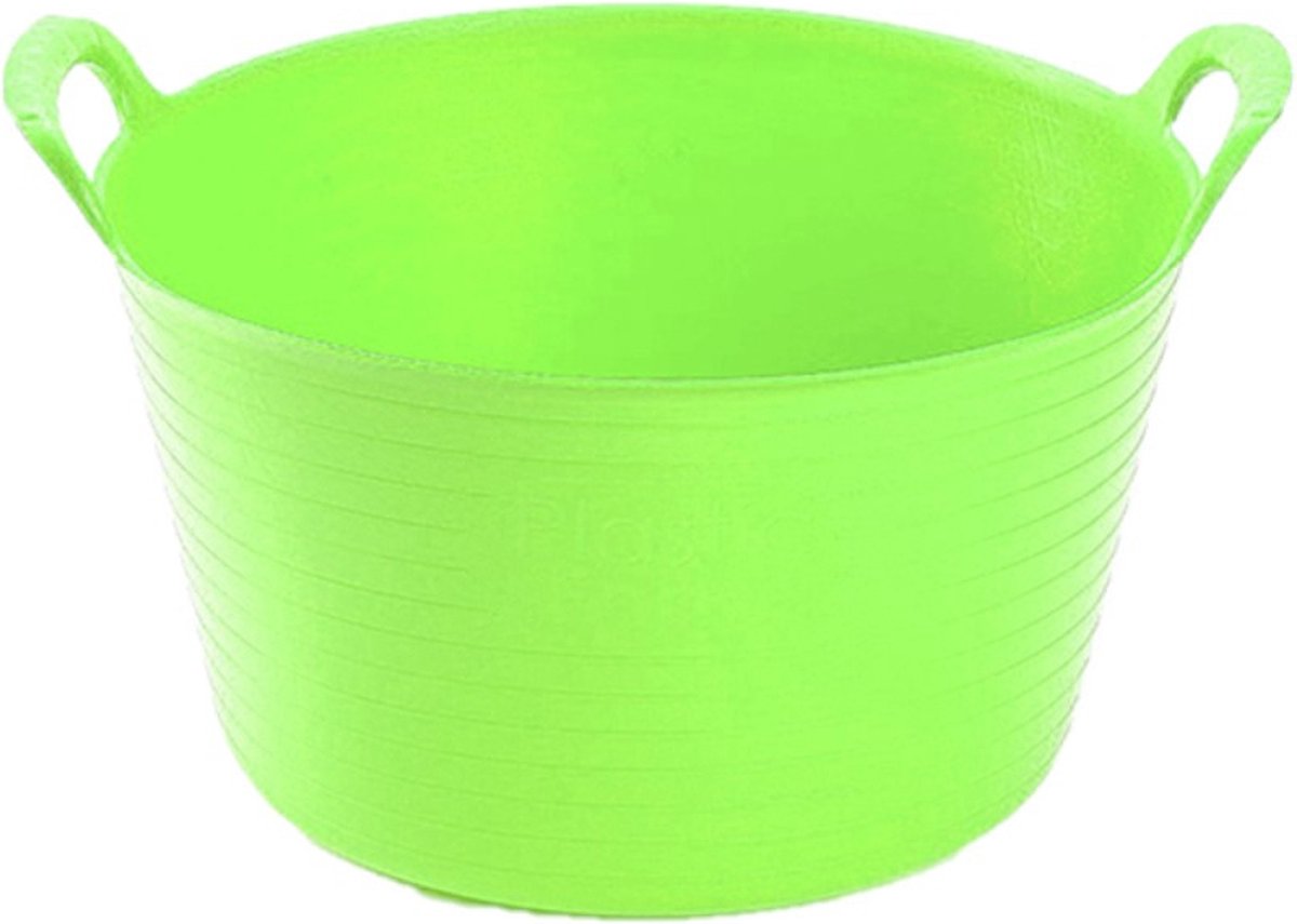 Goedkoopste Plasticforte flexibele emmer/kuip - 2x - groen - kunststof - rond - 56 liter - 60 x 53 x 38 cm - wasmanden - tuinafval - speelgoed