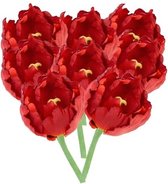 8x Tulipe rouge 25 cm - fleurs artificielles