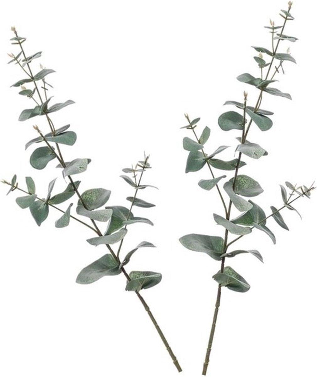2x Groene Eucalyptus kunsttakken kunstplanten 68 cm - Kunstplanten/kunsttakken - Kunstbloemen boeketten