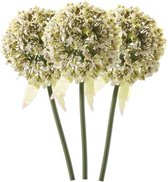 3 x Fleur de tige d'oignon ornemental blanc 70 cm - Fleurs artificielles