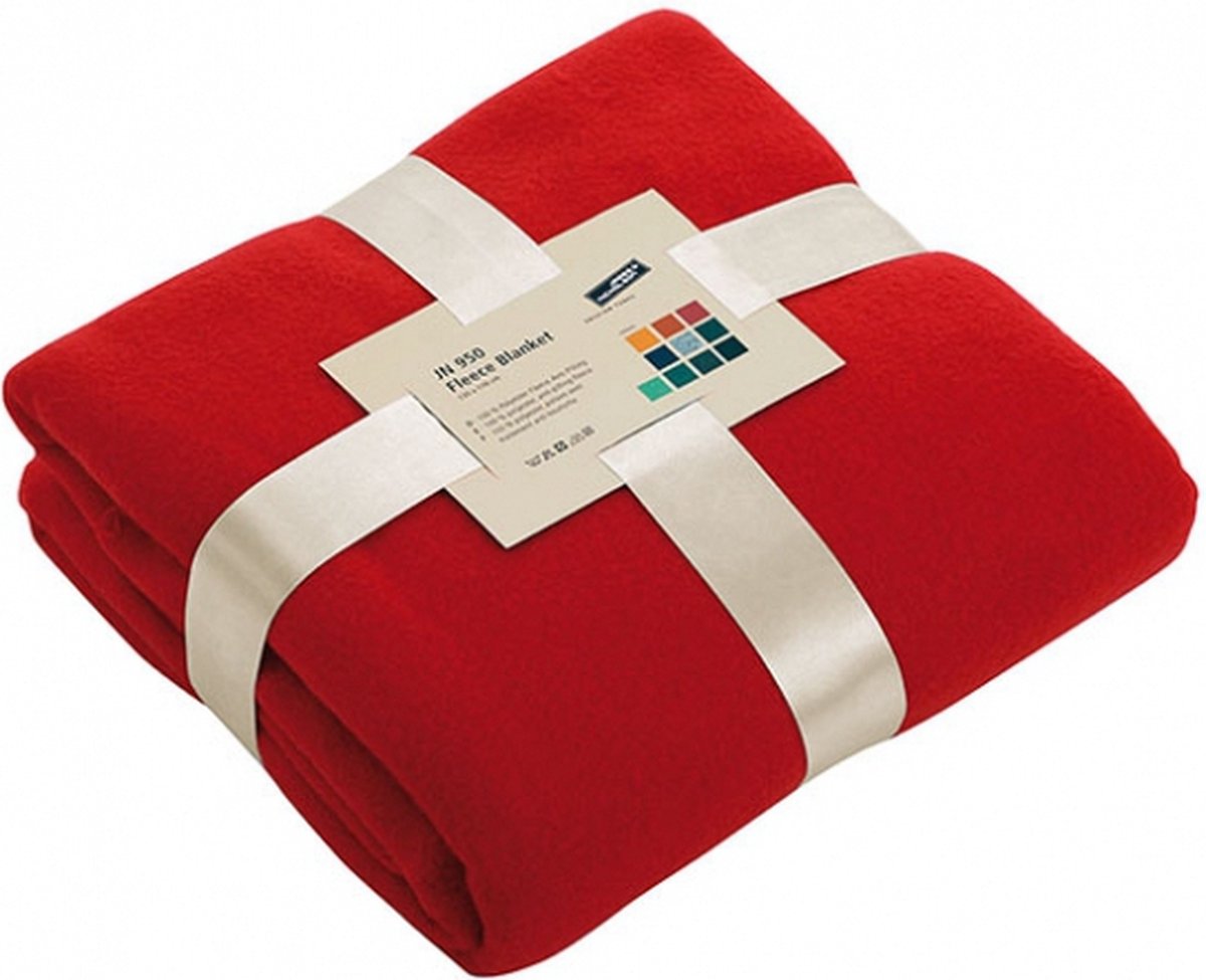 James & Nicholson Fleece bankdeken/plaid - 1x - rood - 130 x 170 cm - 240 grams - pluisvrij - wasbaar