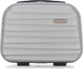 Valise de voyage, bagage à main, bagage à main, valise à roulettes, coque rigide en acrylonitrile butadiène styrène (ABS) avec 4 roulettes, serrure à combinaison, poignée télescopique, gris