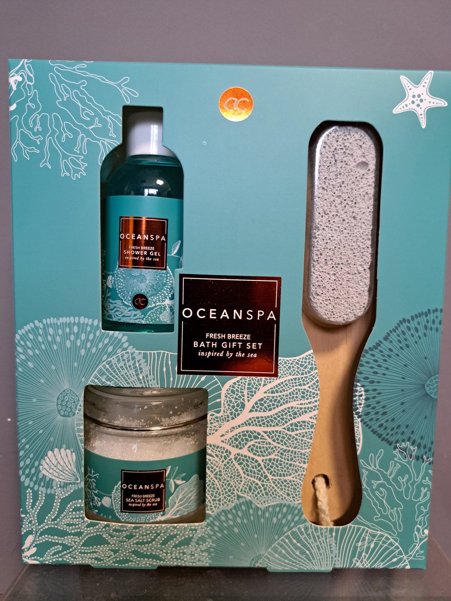 Goedkoopste geschenk set ocean spa fresh breeze bath gift set - douche gel - zee zout zcrub - puimsteen