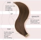 Tape In Hairextensions 22 inch / 55cm| Kleur 4 Hazelnoot Bruin|100% Remy Human Hair Extensions| Straight |