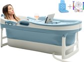 HelloBath® Opvouwbaar bad - Blauw - XL James - 148cm lang - Inklapbaar Zitbad - Bath Bucket - Incl. Badkussen, Badlamp & Opberghoes