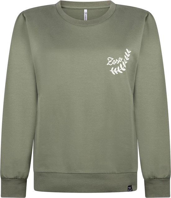 Zoso Trui Vita Fancy Sweater 241 1250/1200 Green/ivory Dames Maat - XS