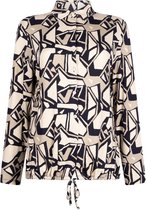 Zoso Blouse Edith Allover Printed Blouse 241 1215/0007 Navy/ivory/sand Dames Maat - XL