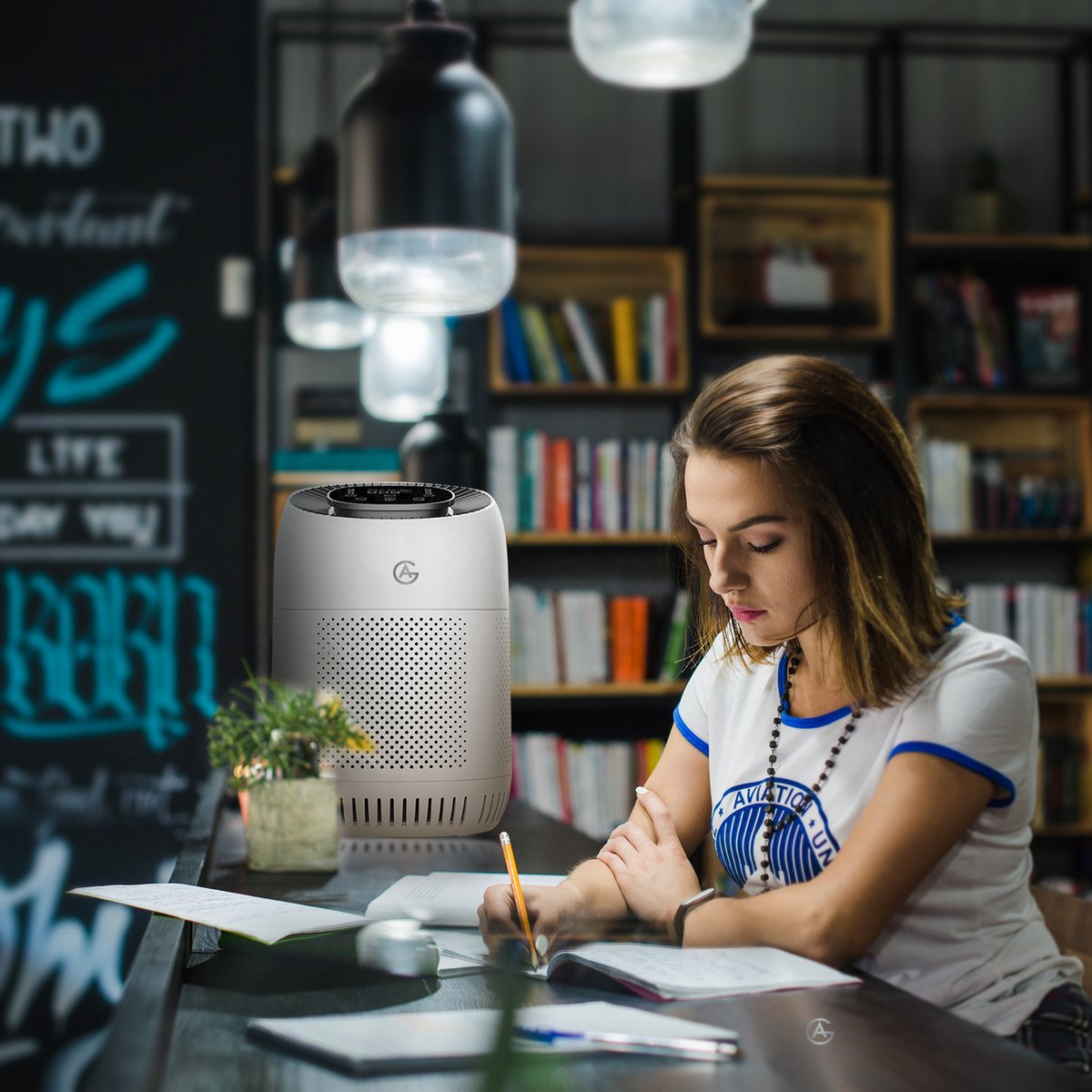 AG320 Luchtreiniger - Air Purifier -Luchtreinigers met Hepa Filter - Slaapkamer Air Cleaner - Slaapstand - Kinderslot - High Quality Filtersystem - Voor Schone Gezonde Lucht -Tegen Stof, Hooikoorts En Allergie - Verwijdert 99,97% -Display — afbeelding 3