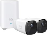Eufy Cam 2 Pro 2K Draadloze Beveiligingsset - Inclusief Homebase en 2 Camera's - Wit