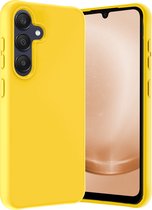 Hoesje Geschikt voor Samsung A25 Hoesje Siliconen Cover Case - Hoes Geschikt voor Samsung Galaxy A25 Hoes Back Case - Geel