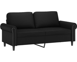 vidaXL - Tweezitsbank - 140 - cm - kunstleer - zwart vidaXL - Tweezitsbank - 140 - cm - kunstleer - zwart